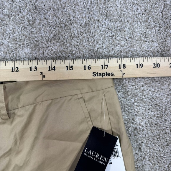 Lauren Ralph Lauren Pants Size 14 Women Tan Resort 23 Wide Leg Cropped - Picture 7 of 10